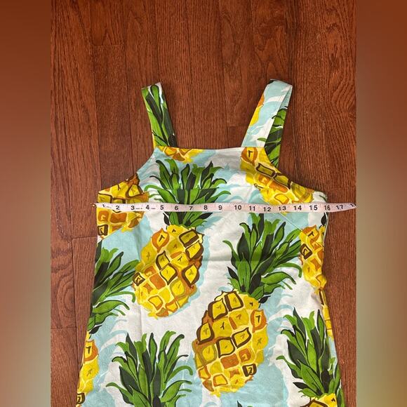 NWT Trina Turk Pineapple Mini Dress Size 2 Blue Yellow Cotton Vacation Summer - Picture 7 of 16